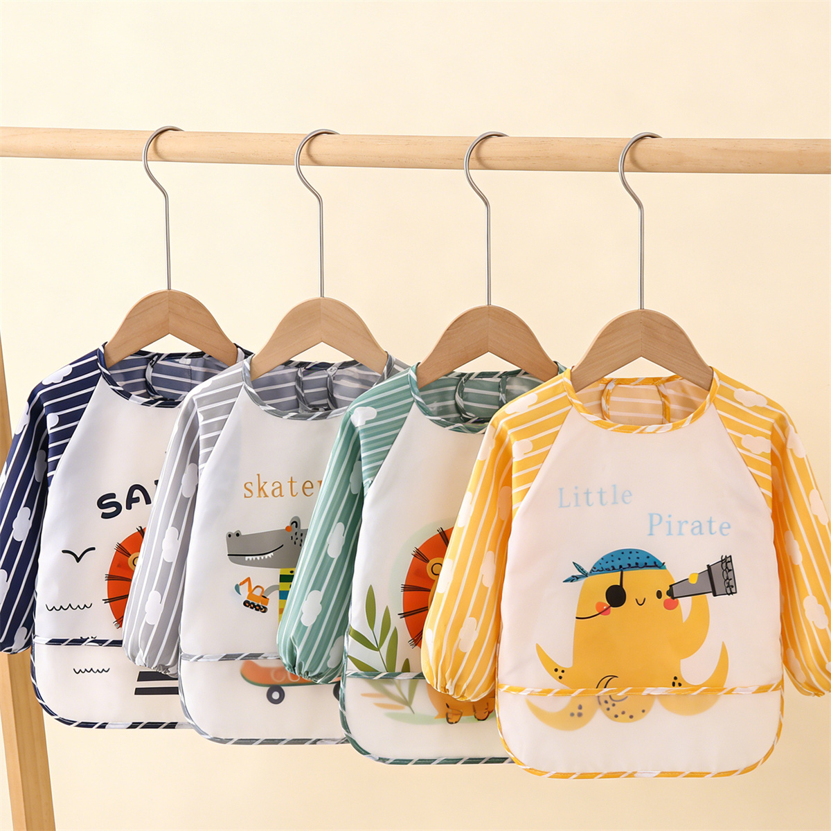 Baby Clothing Set - 2pcs Waterproof Full Sleeve Baby Bibs