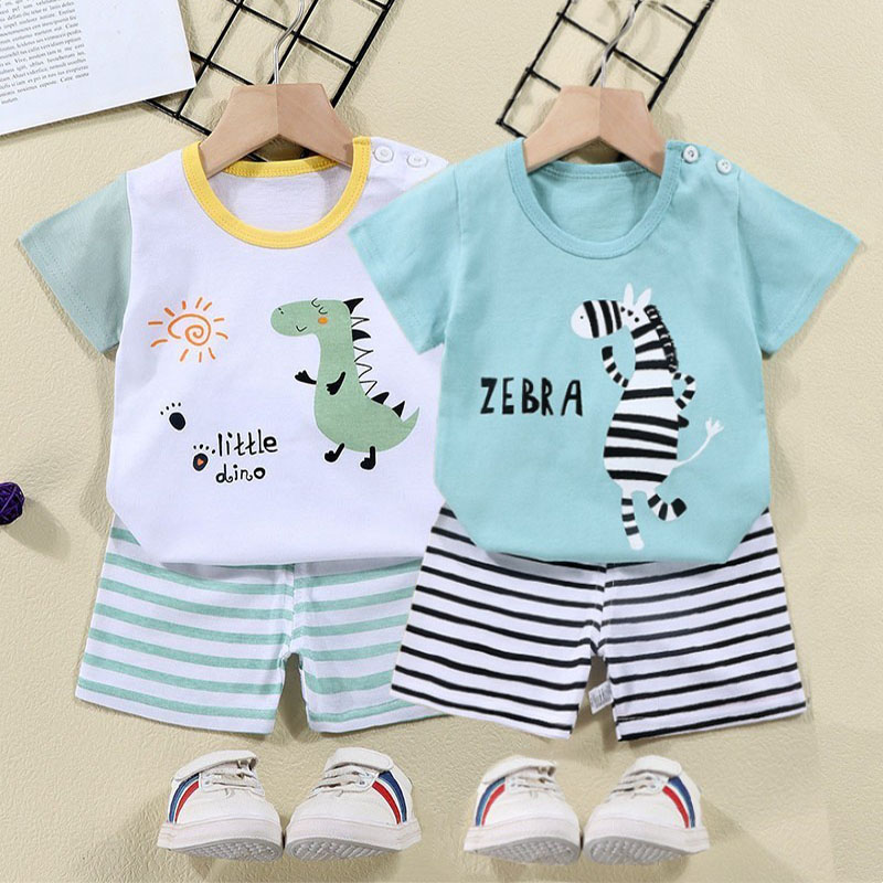 Baby Clothing Set - Cotton Tees+Shorts 2-piece Tracksuit Set Kid