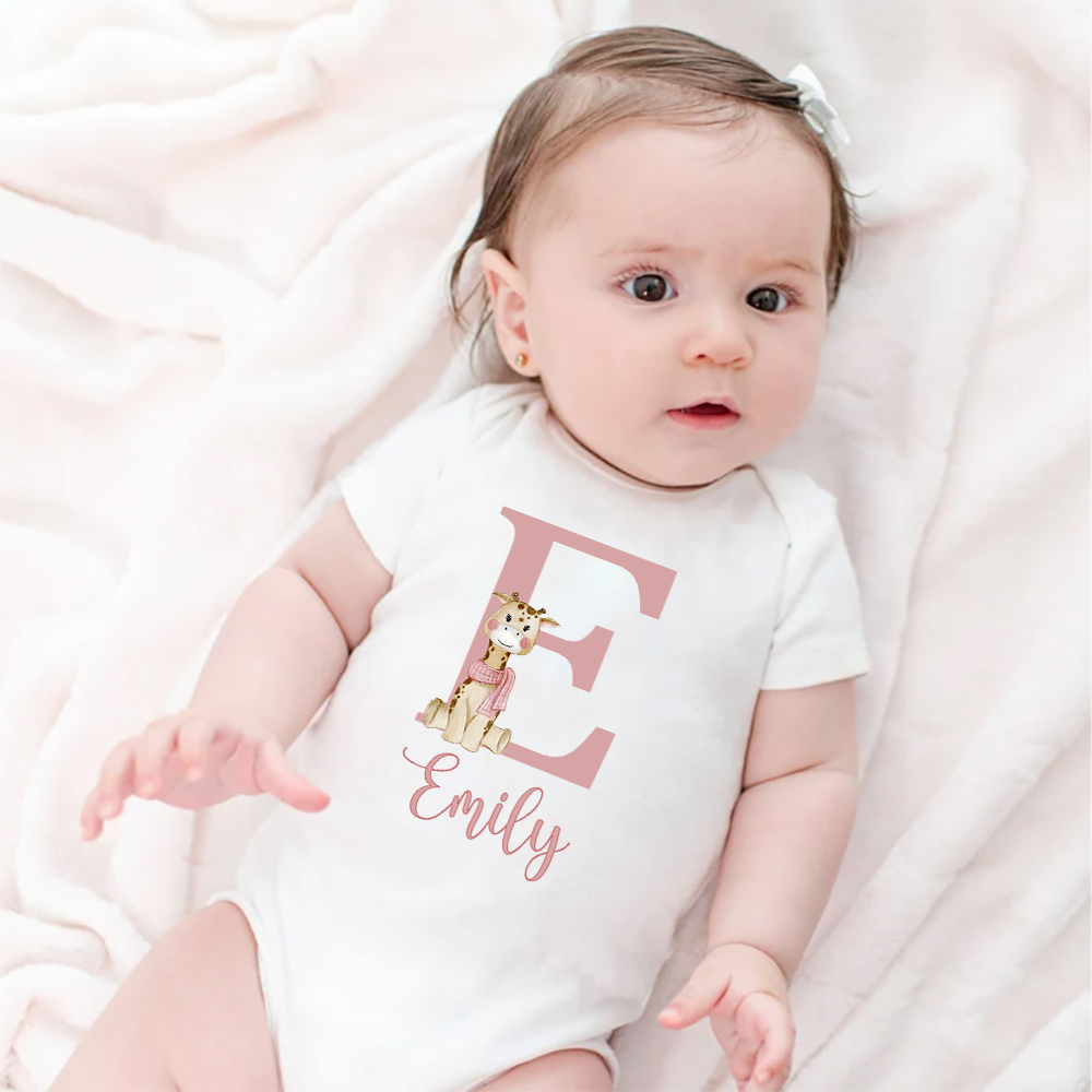 Baby Clothing Name - Personalized Baby Bodysuit Initial with Name