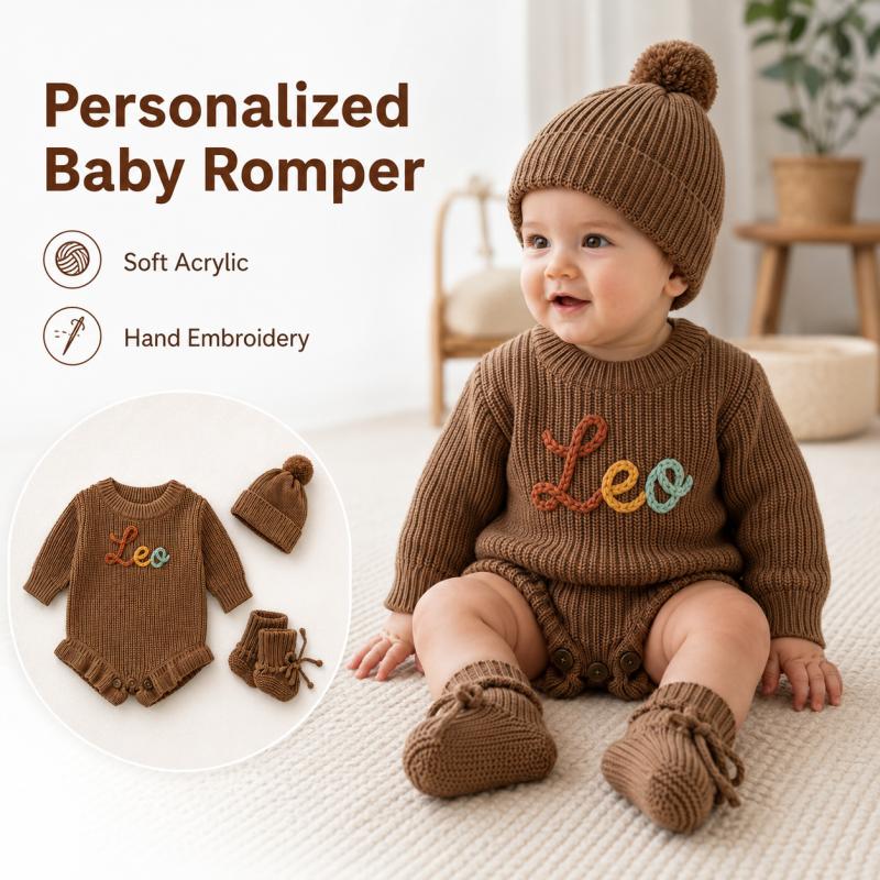 Personalized Baby Knit Romper  - огляд і ціна Baby Clothing Name