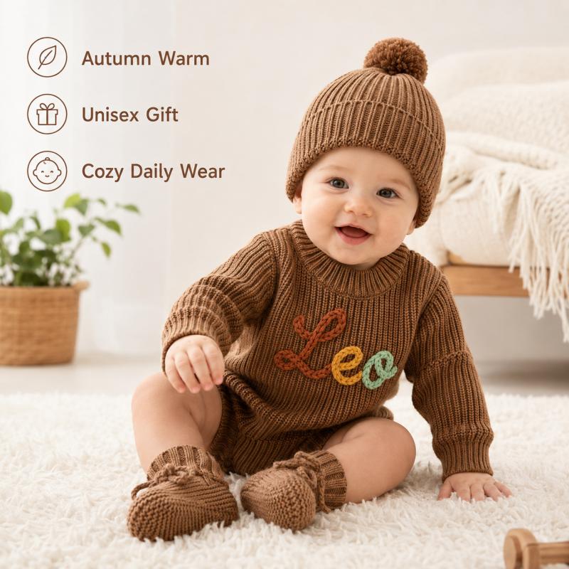 Personalized Baby Knit Romper  - огляд і ціна Baby Clothing Name