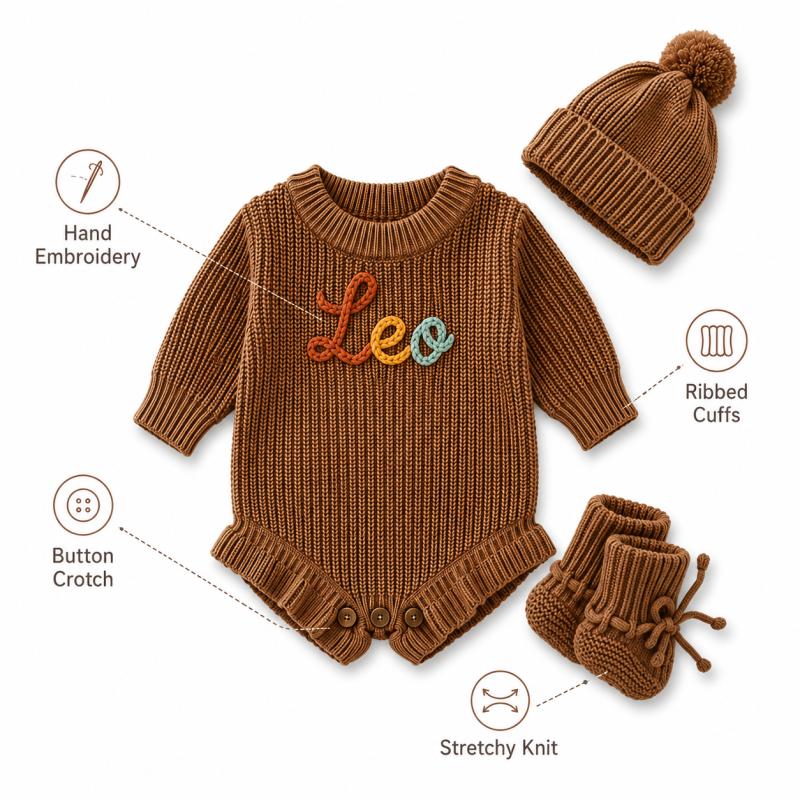 Personalized Baby Knit Romper  - огляд і ціна Baby Clothing Name